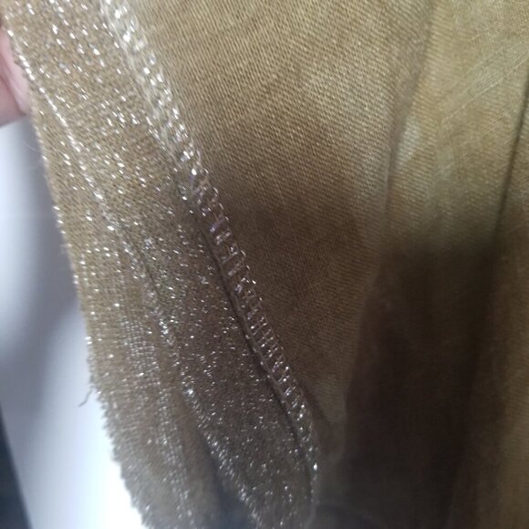 Saks Fifth Avenue Women's Brown Linen Lagenlook BohoTop Sz L - Picture 2 of 6